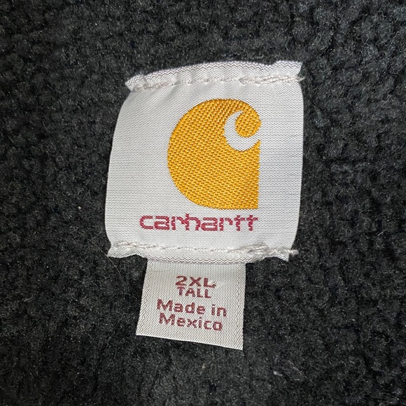 Carhartt 2XL Tall Green Black Vest with Pockets V33-355 - Sherpa lined, heavy - Picture 5 of 10